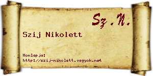 Szij Nikolett névjegykártya